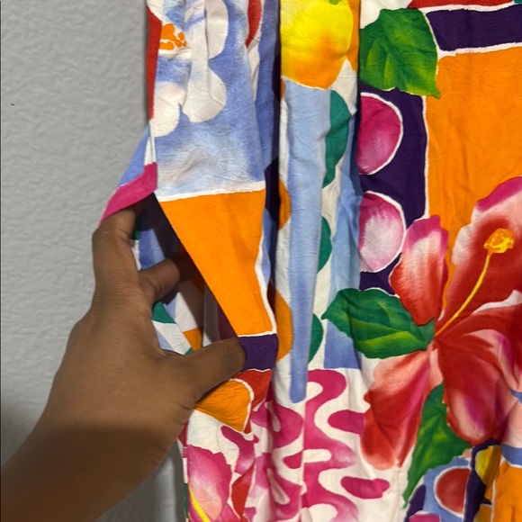 Jams World vintage 90s Red Pink hibiscus Sleeveless Sundress Maxi pockets floral - Picture 5 of 9